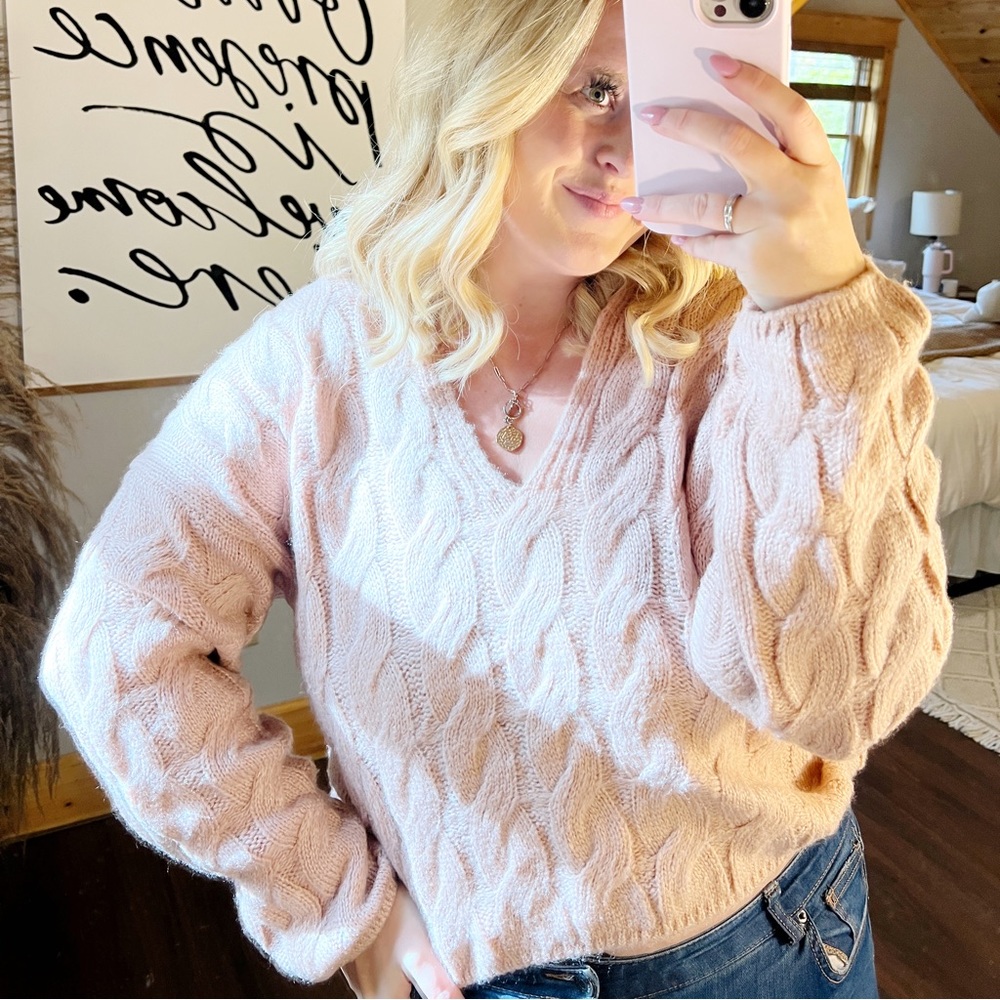 Mimi & Dottie Pink Sweater